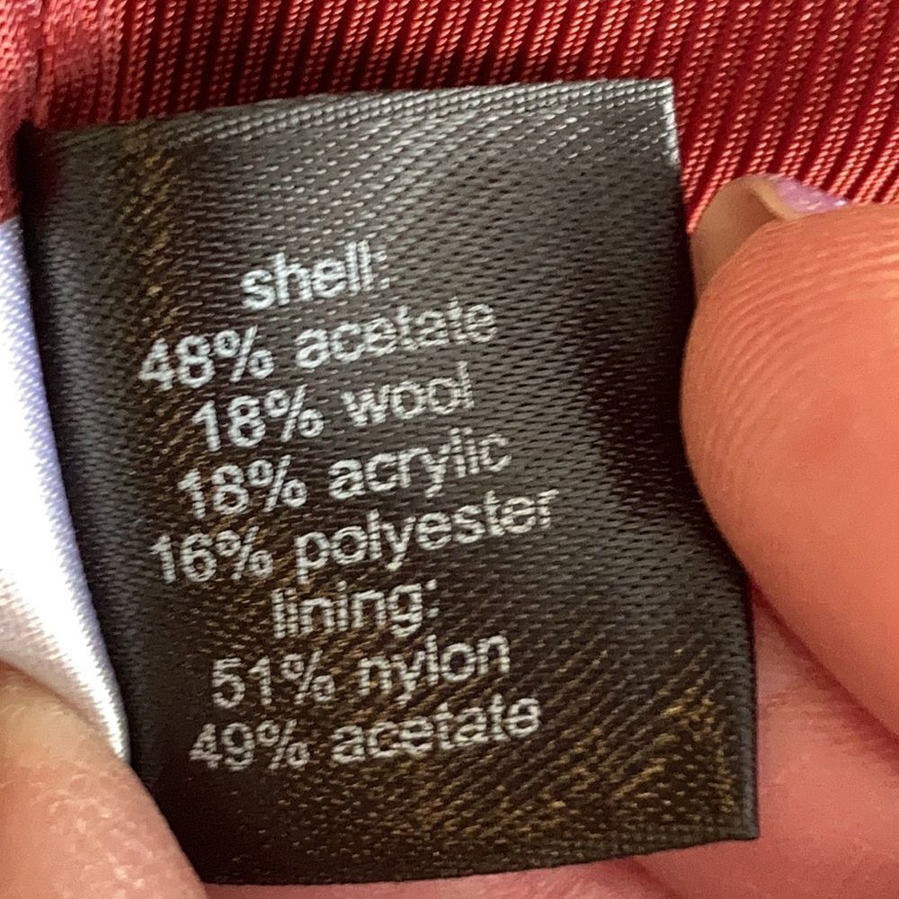 THE LIMITED Jacquard Blazer Wool Blend Crystal Buttons in Cranberry Sz 2 NWOT - Picture 6 of 6